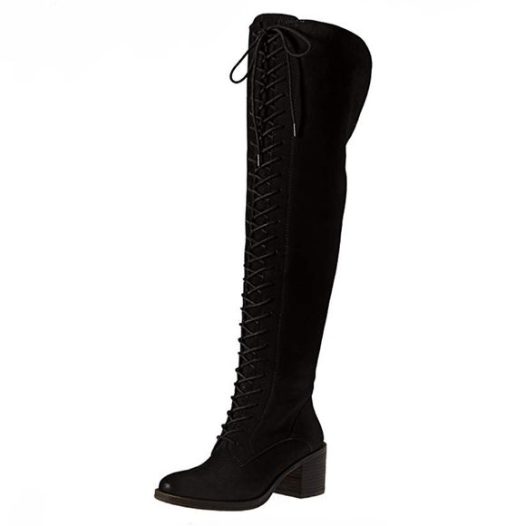 Stylish & Edgy Lucky Brand OTK Boots - Picture 3 of 6